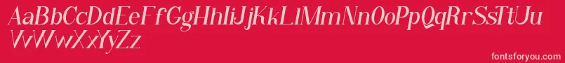 fuente Qiba Serif Italic FREE – Fuentes Rosadas Sobre Fondo Rojo