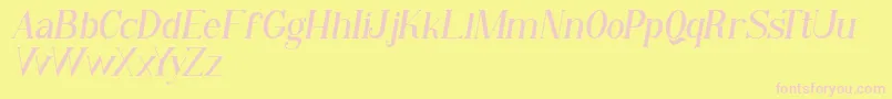 Qiba Serif Italic FREE Font – Pink Fonts on Yellow Background