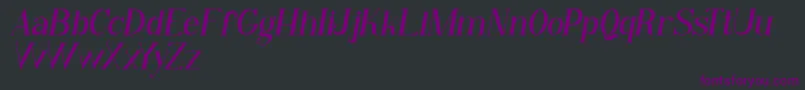 Czcionka Qiba Serif Italic FREE – fioletowe czcionki na czarnym tle