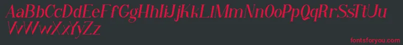 Fonte Qiba Serif Italic FREE – fontes vermelhas em um fundo preto
