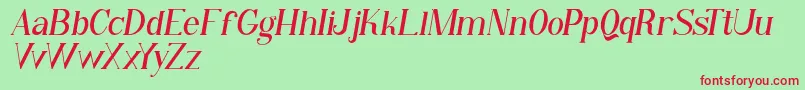 Czcionka Qiba Serif Italic FREE – czerwone czcionki na zielonym tle