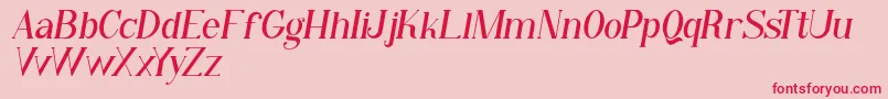 Qiba Serif Italic FREE Font – Red Fonts on Pink Background