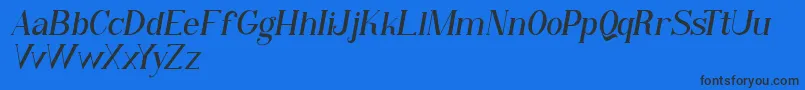 フォントQiba Serif Italic FREE – 黒い文字の青い背景