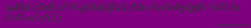 Qiba Serif Italic FREE-fontti – mustat fontit violetilla taustalla