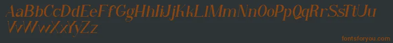 Czcionka Qiba Serif Italic FREE – brązowe czcionki na czarnym tle