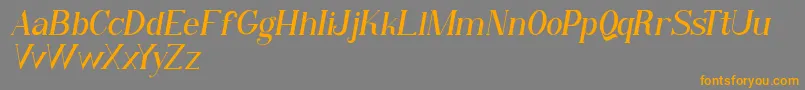 Qiba Serif Italic FREE-Schriftart – Orangefarbene Schriften auf grauem Hintergrund