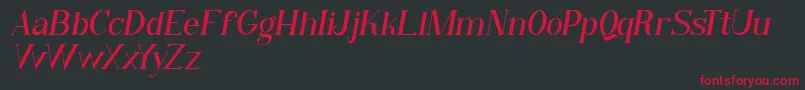 Czcionka Qiba Serif Italic FREE – czerwone czcionki na czarnym tle