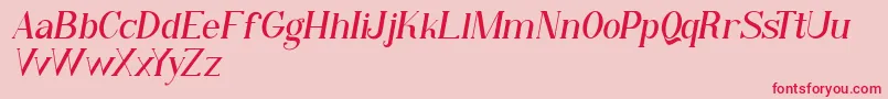 Qiba Serif Italic FREE Font – Red Fonts on Pink Background