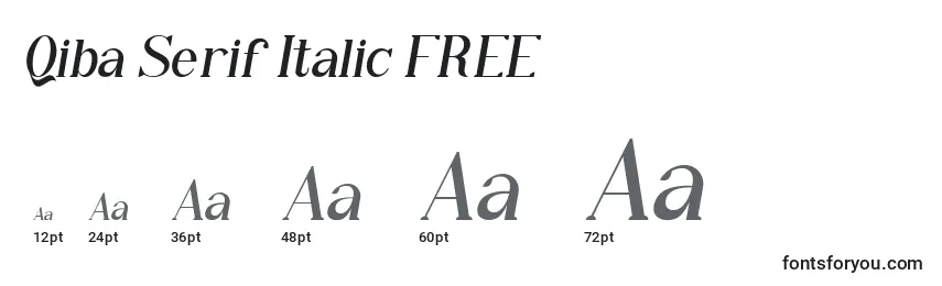 Размеры шрифта Qiba Serif Italic FREE (137614)