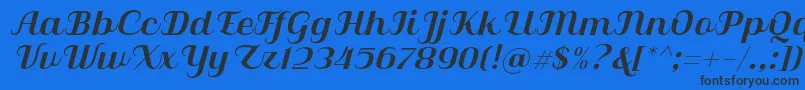 Weitere Informationen zur Qilla Slant-Schriftart Qilla Slant-Schriftart – Schwarze Schriften auf blauem Hintergrund