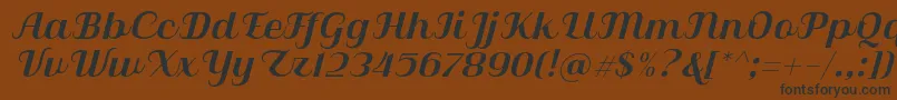Qilla Slant-Schriftart – Schwarze Schriften auf braunem Hintergrund