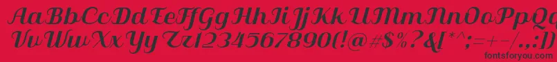 Qilla Slant-Schriftart – Schwarze Schriften auf rotem Hintergrund