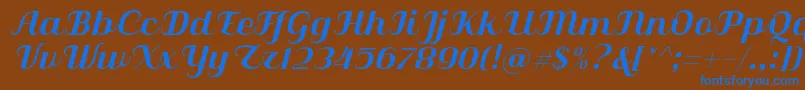Шрифт Qilla Slant – синие шрифты на коричневом фоне
