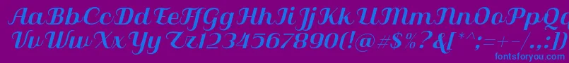 Qilla Slant Font – Blue Fonts on Purple Background