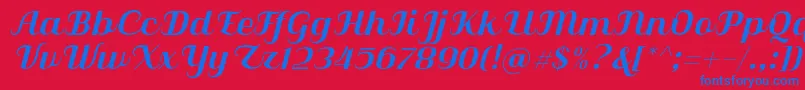 Qilla Slant Font – Blue Fonts on Red Background