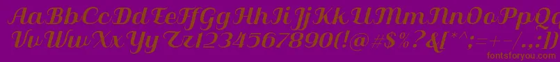 Weitere Informationen zur Qilla Slant-Schriftart Qilla Slant-Schriftart – Braune Schriften auf violettem Hintergrund
