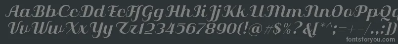 Qilla Slant Font – Gray Fonts on Black Background