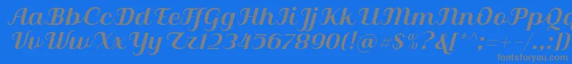 fuente Qilla Slant – Fuentes Grises Sobre Fondo Azul