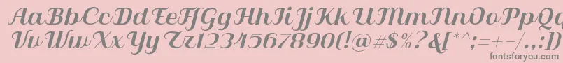 Qilla Slant Font – Gray Fonts on Pink Background