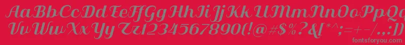 Qilla Slant Font – Gray Fonts on Red Background