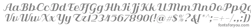 フォントQilla Slant – 白い背景に灰色の文字