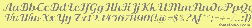 Шрифт Qilla Slant – серые шрифты на жёлтом фоне