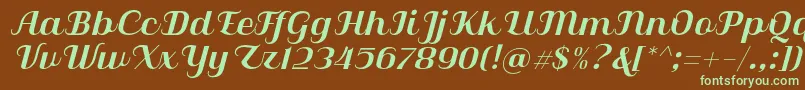 Qilla Slant Font – Green Fonts on Brown Background