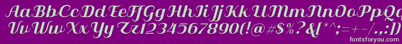 Lisätietoja Qilla Slant-fontista Qilla Slant-fontti – vihreät fontit violetilla taustalla