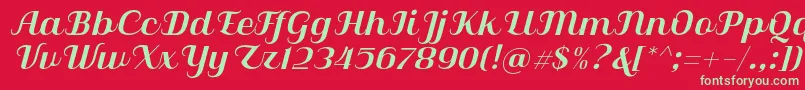 Qilla Slant Font – Green Fonts on Red Background
