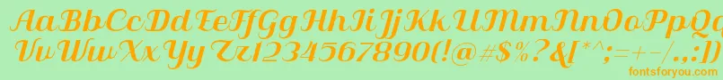 fuente Qilla Slant – Fuentes Naranjas Sobre Fondo Verde
