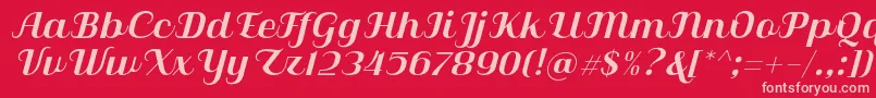 fuente Qilla Slant – Fuentes Rosadas Sobre Fondo Rojo