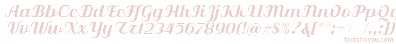 Qilla Slant-Schriftart – Rosa Schriften auf weißem Hintergrund