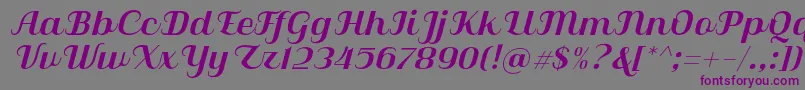 Qilla Slant-fontti – violetit fontit harmaalla taustalla