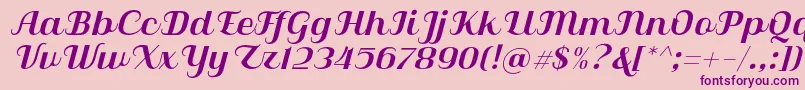 Qilla Slant-Schriftart – Violette Schriften auf rosa Hintergrund