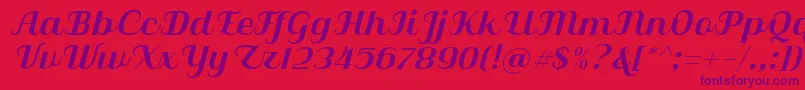 Qilla Slant Font – Purple Fonts on Red Background