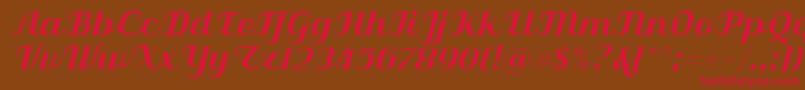 Qilla Slant Font – Red Fonts on Brown Background