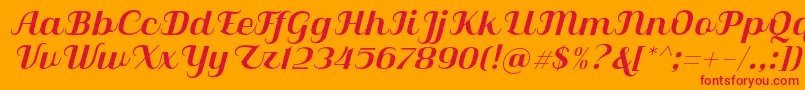 Qilla Slant Font – Red Fonts on Orange Background