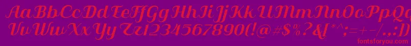 Qilla Slant-Schriftart – Rote Schriften auf violettem Hintergrund