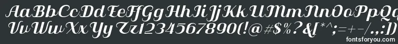 フォントQilla Slant – 黒い背景に白い文字