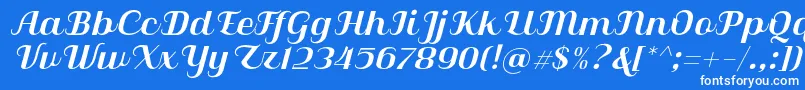 Qilla Slant Font – White Fonts on Blue Background