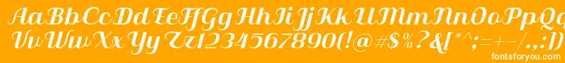 フォントQilla Slant – オレンジの背景に白い文字