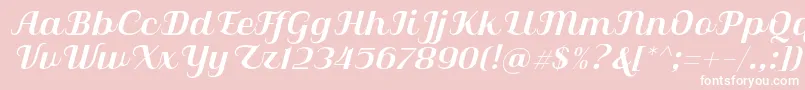 フォントQilla Slant – ピンクの背景に白い文字