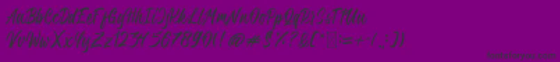 QimailaScript-Schriftart – Schwarze Schriften auf violettem Hintergrund