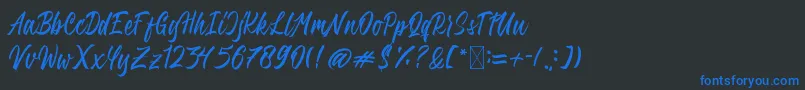 QimailaScript Font – Blue Fonts on Black Background