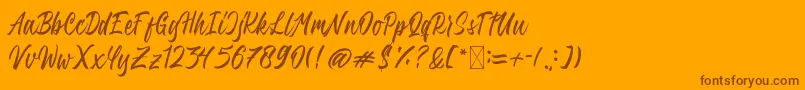 QimailaScript Font – Brown Fonts on Orange Background