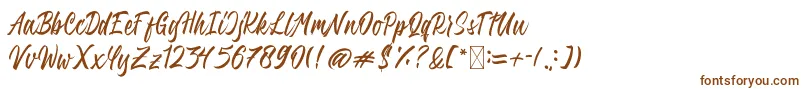 QimailaScript Font – Brown Fonts on White Background