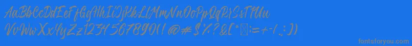 QimailaScript-Schriftart – Graue Schriften auf blauem Hintergrund