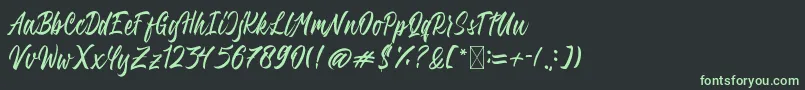 QimailaScript Font – Green Fonts on Black Background