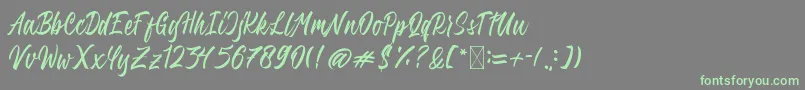 QimailaScript Font – Green Fonts on Gray Background