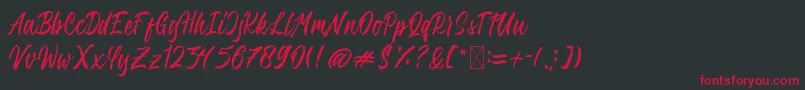 QimailaScript-Schriftart – Rote Schriften auf schwarzem Hintergrund